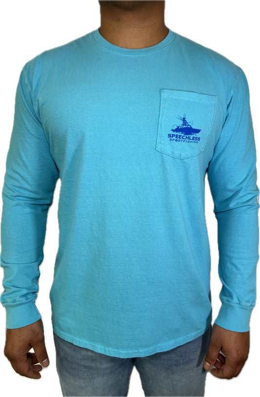 Speechless Long Sleeve W/ Pocket- Teal Blue