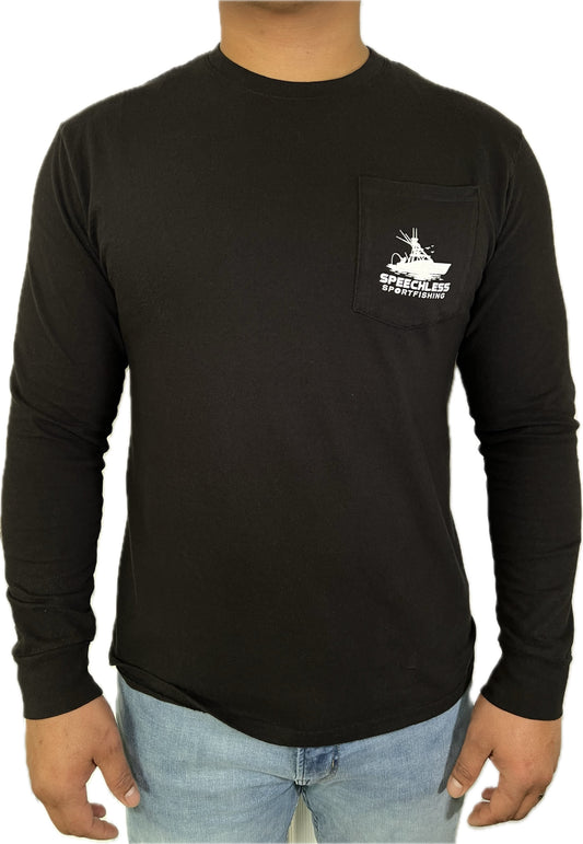 Speechless Long Sleeve W/ Pocket - Black